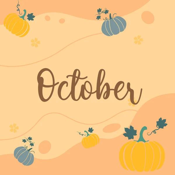 Hallo Oktober Vector Achtergrond Geschikt Voor Kaart Banner Poster — Stockvector