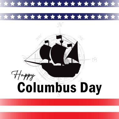 Columbus Günü vektör çizimi. Kart, pankart ya da poster için uygun