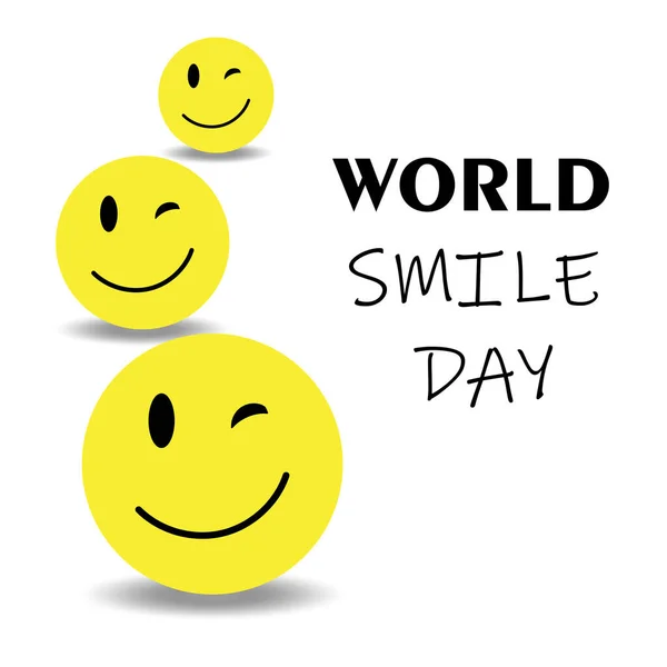 Wereld Glimlach Dag Vector Illustratie Geschikt Voor Kaart Banner Poster — Stockvector