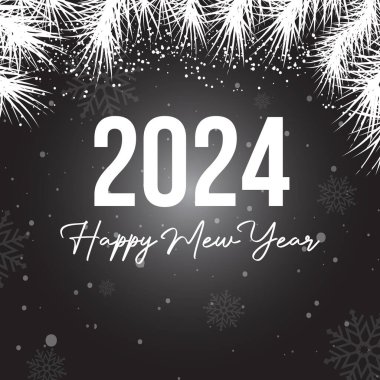 2024 mutlu yeni yıl vektör geçmişi. Kart, pankart veya poster için uygundur.