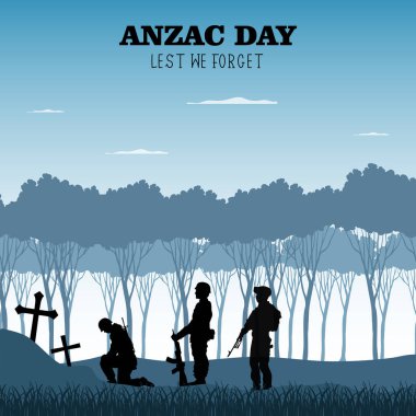 Anzak Günü vektör illüstrasyonu. Kart, pankart ya da poster için uygun.