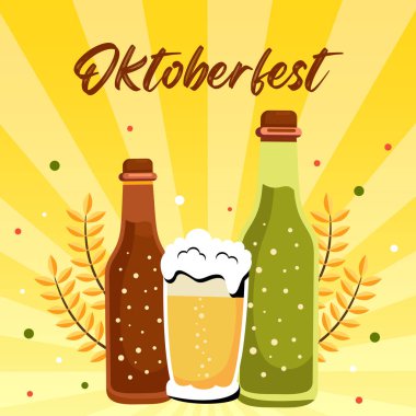 Ekim Festivali vektör çizimi. Kart, pankart ya da poster için uygun.