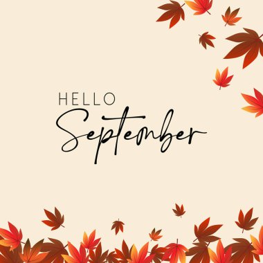 Eylül vektör arkaplan çizimi. Kart, pankart veya poster için uygundur.