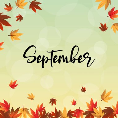 Eylül vektör arkaplan çizimi. Kart, pankart veya poster için uygundur.