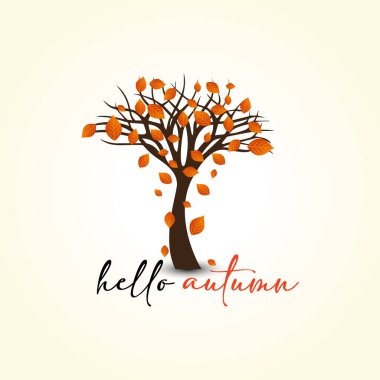 Merhaba sonbahar vektör arkaplanı. Kart, pankart veya poster için uygundur.