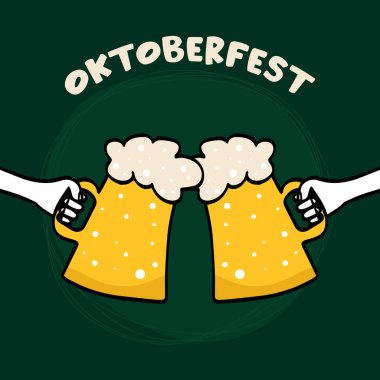 Ekim Festivali vektör illüstrasyon arka planı. Kart, pankart veya poster için uygundur..