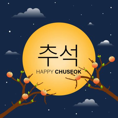 chuseok vektör arkaplanı. Kart, pankart veya poster için uygundur.