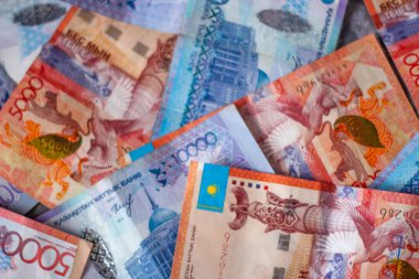 Tenge. Faturayı kapat. Nakit para. Yüksek kalite fotoğraf