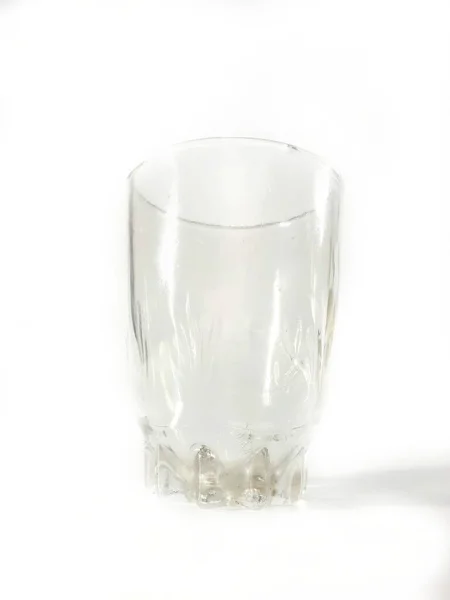 Tasse Verre Vide Isolé Sur Fond Blanc — Photo