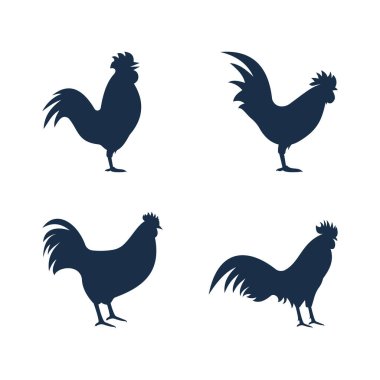 Rooster simgesi şablon tasarım vektör çizimi