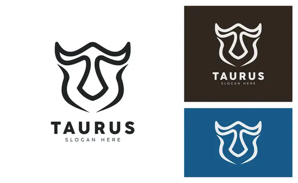 Baş harf T ile Bull Horn İnek Logosu Tasarımı