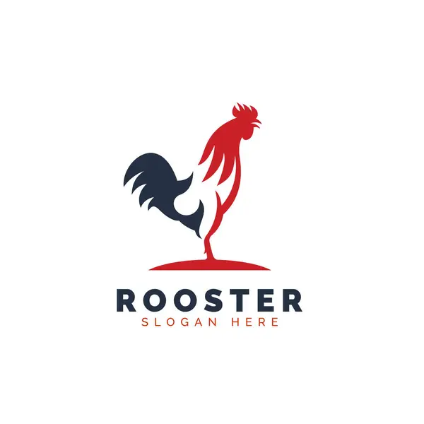 Rooster simgesi şablon tasarım vektör çizimi