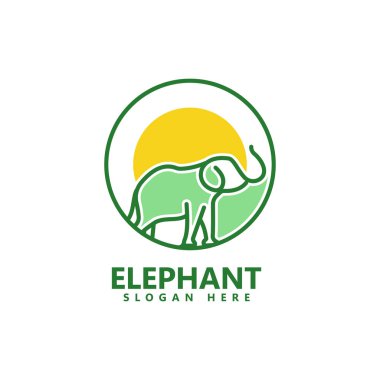 Fil logosu tasarımı şablon vektör çizimi