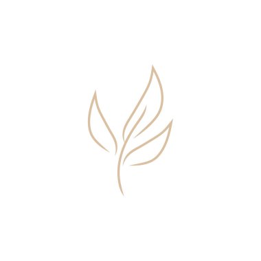Ağaç yaprağı logo şablonu, tasarım vektör çizimi