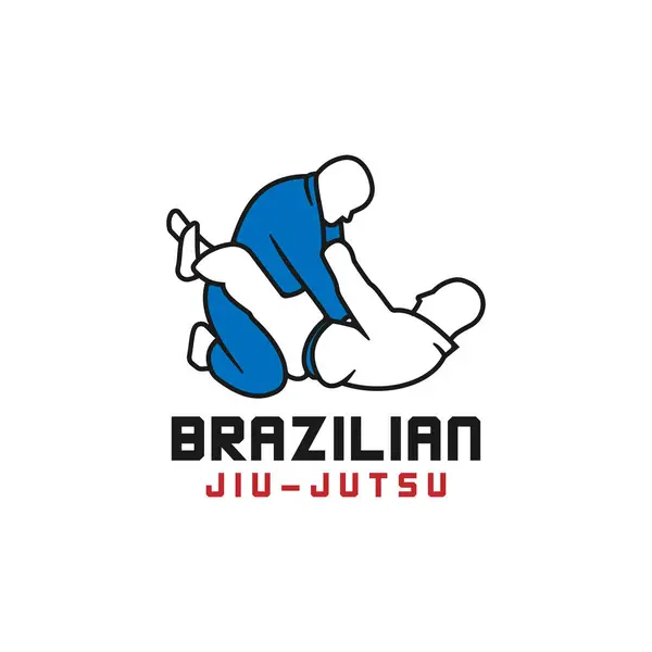 Jiu jutsu logo tasarımı şablon vektör çizimi