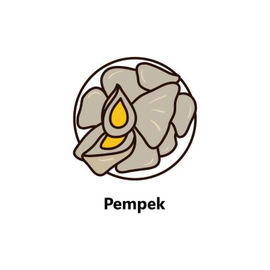 Pempek Endonezya Geleneksel Gıda Vektörü İllüstrasyonu