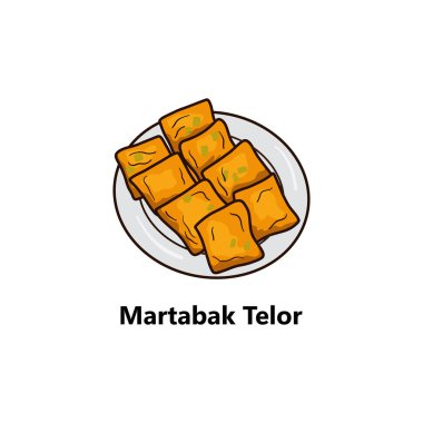 Martabak Telor Endonezya Geleneksel Gıda Vektörü İllüstrasyonu