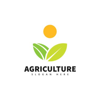 Alanlar Üzerinde Parlak Gün Doğumu - Tarım Logosu Tasarımı