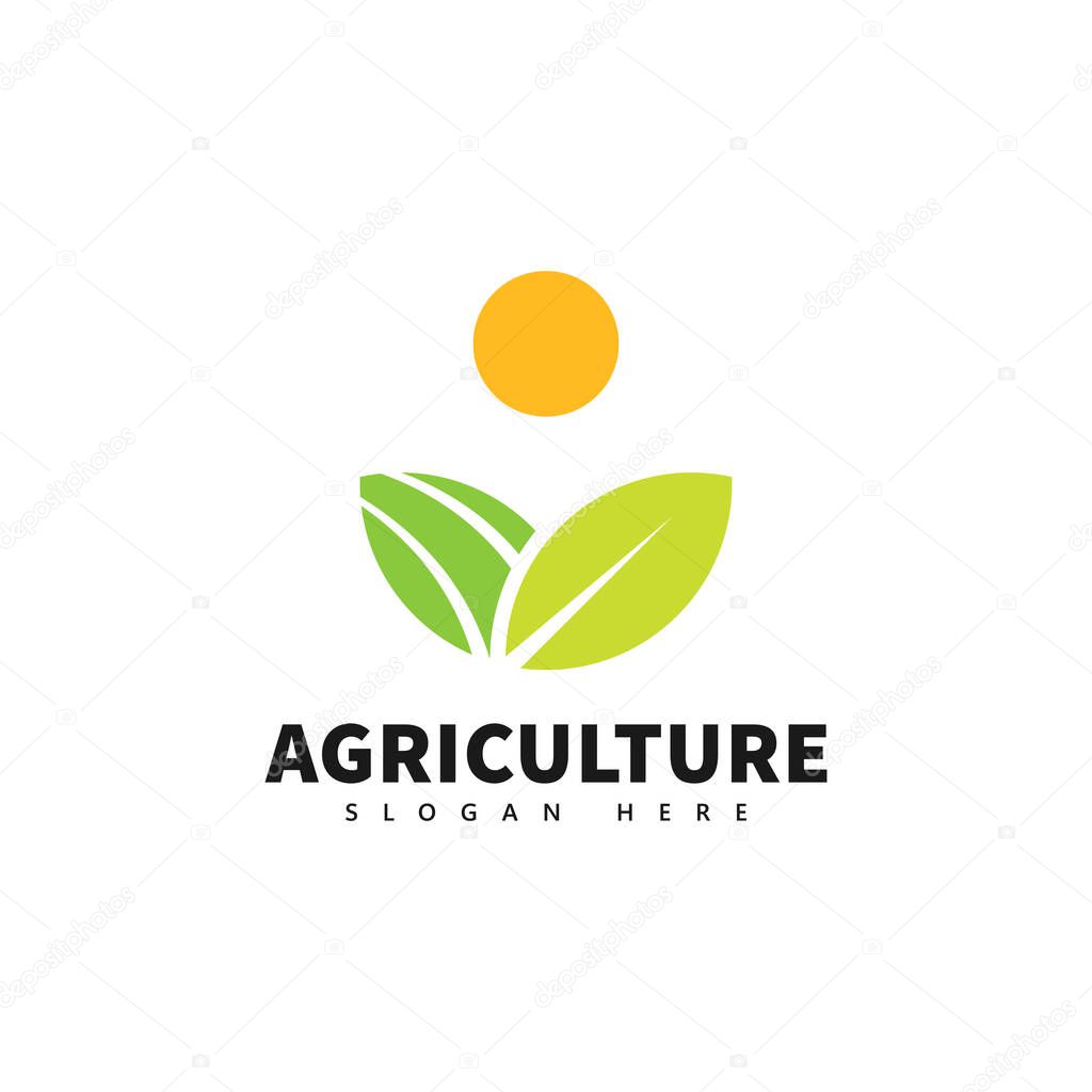 Bright Sunrise Over Fields - Agriculture Logo Design