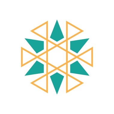 İslami geometrik. Mandala şeklinde dairesel desen. Doğu deseni, İslam, Arapça, Hintçe, Türkçe, Çince, Çince motifler