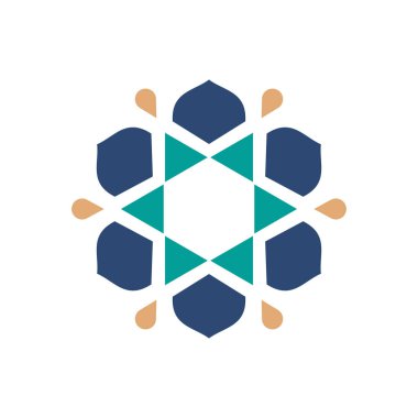 İslami geometrik. Mandala şeklinde dairesel desen. Doğu deseni, İslam, Arapça, Hintçe, Türkçe, Çince, Çince motifler