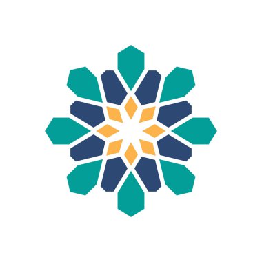 İslami geometrik. Mandala şeklinde dairesel desen. Doğu deseni, İslam, Arapça, Hintçe, Türkçe, Çince, Çince motifler