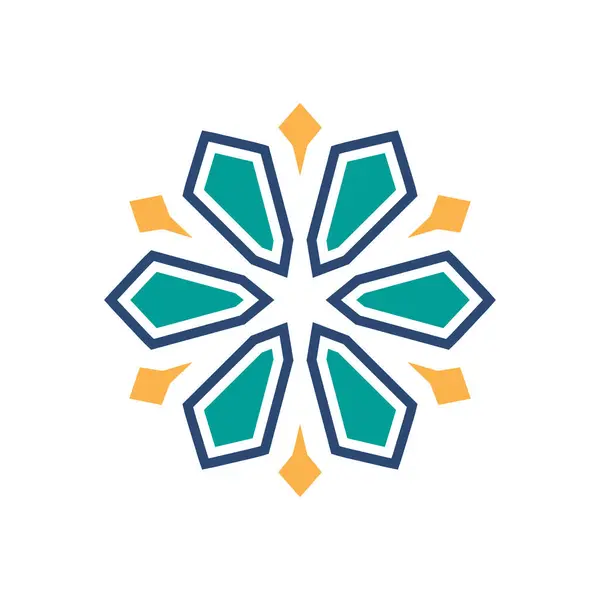 İslami geometrik. Mandala şeklinde dairesel desen. Doğu deseni, İslam, Arapça, Hintçe, Türkçe, Çince, Çince motifler
