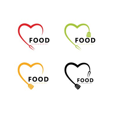 Logo tasarımına bayılırım. Restoran yemekleri için simge sembolü