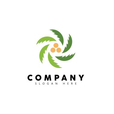 Palmiye ağacı logo şablonu vektör çizimi