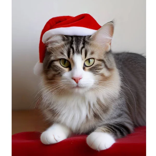 Little cat, at Christmas, party, celebration, family, meeting, once a year, pet, loyal, cute,