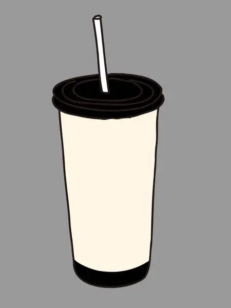 a cup of coffee with a straw and a straw in it
