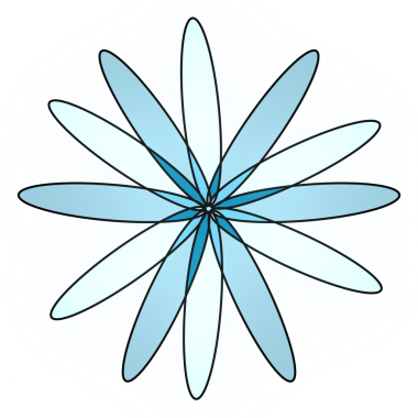 Beyaz arka planda mavi çiçek mandala. vektör illüstrasyonu.