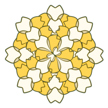 Yuvarlak çerçeveli vektör çiçek süsü