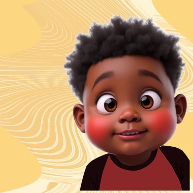 Afrikalı Amerikalı erkek çizgi film karakteri çizimi