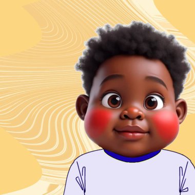 Koca gözlü Afrikalı bir çocuk.