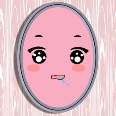 kawaii yüz ifadesi çizgi film arkaplan vektör illüstrasyonu