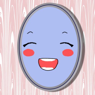 Mavi geçmişi olan bir kızın yüzü.