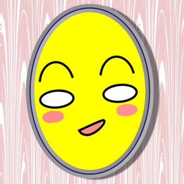 şirin gülen yüz, vektör illüstrasyonu