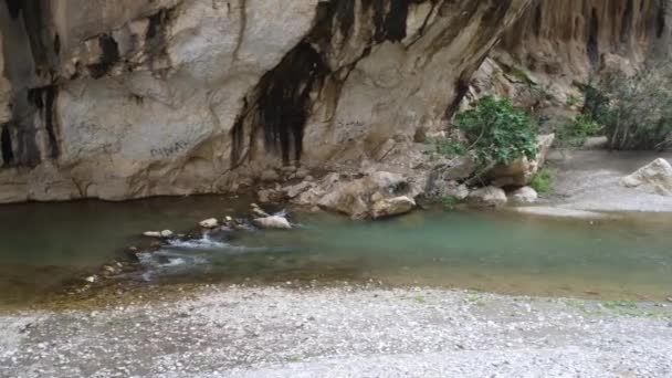 Vuelo Largo Del Río Kapikaya Garganta Goles Valle Estrecho Entre — Vídeos de Stock