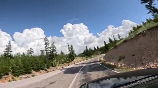 Wycieczka Samochodem Górskich Drogach Serpentynach Turcji 60Fps Wysokiej Jakości Materiał — Wideo stockowe