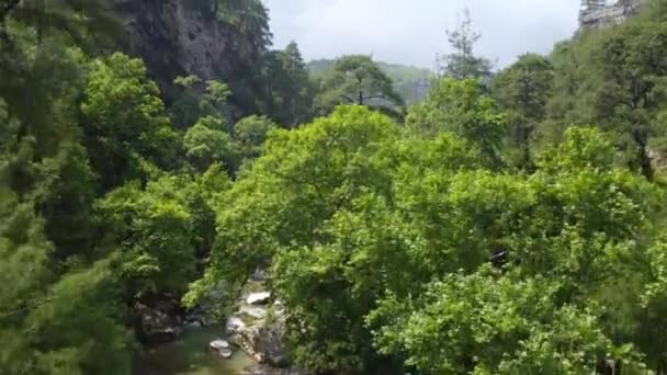 Drohnen Heben Aus Der Schlucht Kapikaya Canyon Engen Tal Ziel — Stockvideo
