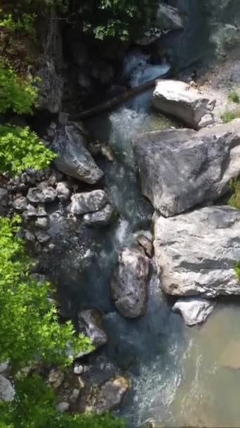 Vuelo Largo Del Río Kapikaya Garganta Goles Valle Estrecho Entre — Vídeo de stock