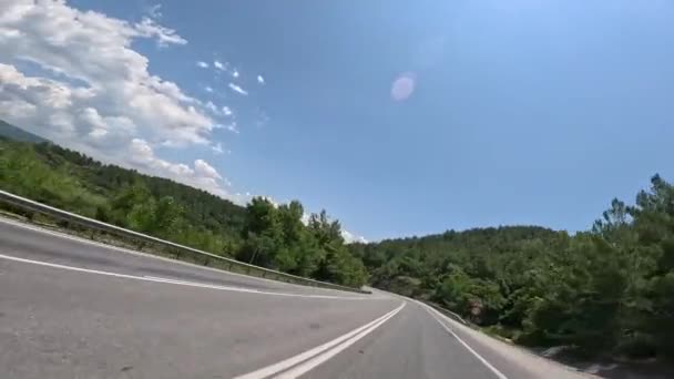 Perjalanan Dengan Mobil Sepanjang Jalan Jalan Pegunungan Dan Serpentin Turki — Stok Video
