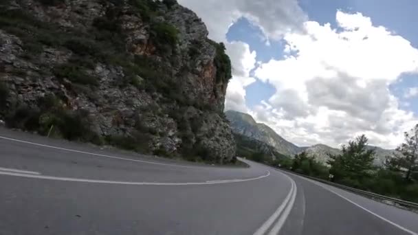 Viagem Carro Pelas Estradas Montanha Serpentinas Turquia 60Fps Imagens Alta — Vídeo de Stock