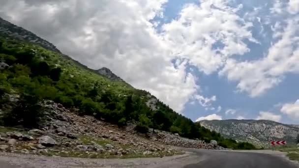 Дорожня Поїздка Машині Гірських Дорогах Серпантинах Туреччини 60Fps Високоякісні Кадри — стокове відео