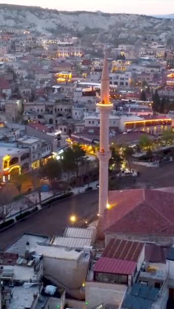 Drone Flying Sunset Goreme Cappadocia Turkiye High Quality Footage — Stock videók