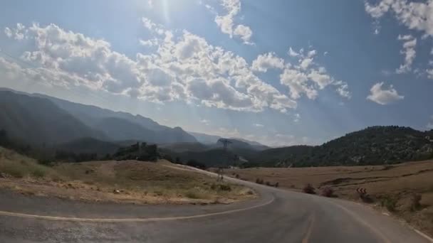 Wycieczka Samochodem Górskich Drogach Serpentynach Turcji Letnie Podróże Zakręty Błękitne — Wideo stockowe