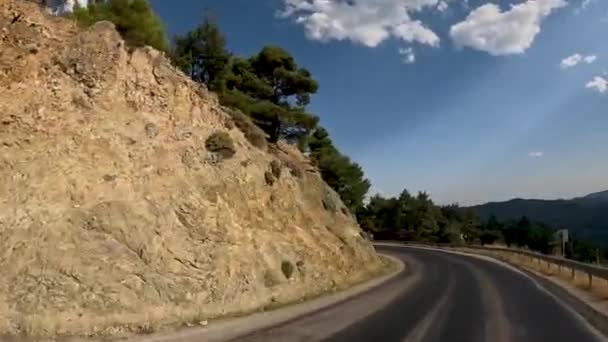 Viaggio Auto Lungo Strade Montagna Serpentine Della Turchia Viaggi Estivi — Video Stock