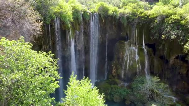 Amazing View Yerkopru Waterfall Mut Mersin Turkey High Quality Footage — Stockvideo