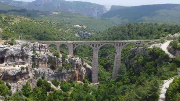 Het Varda Viaduct Turks Alman Koprusu Een Viaduct Turkse Provincie — Stockvideo